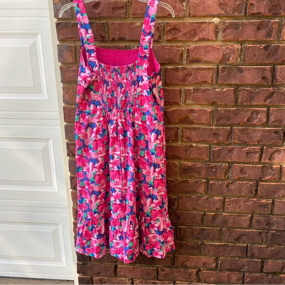 Draper James Pink and Blue Floral MIDI Dress size Medium - Picture 4 of 11